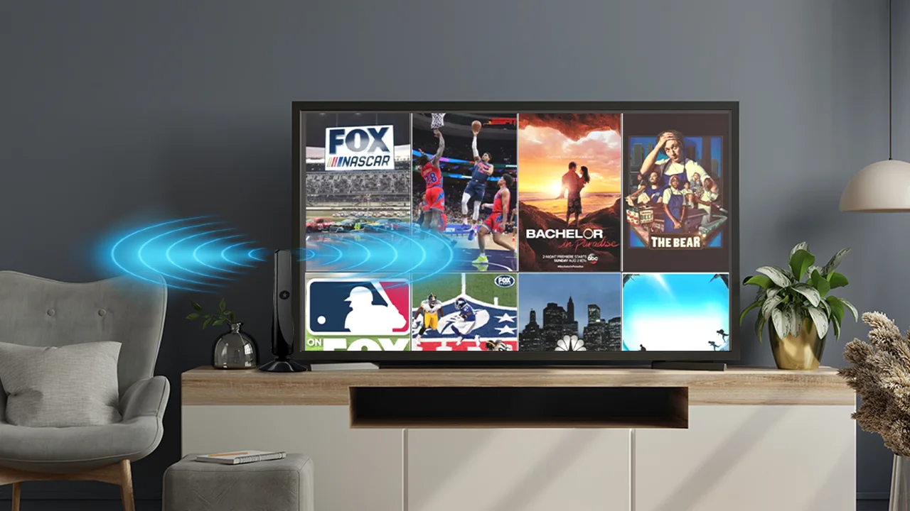 FreeView Antenna showing TV channels
